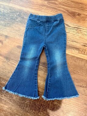 Bailey’s Blossoms Dark Blue Was Flared Denim Jeans - 12-18 months